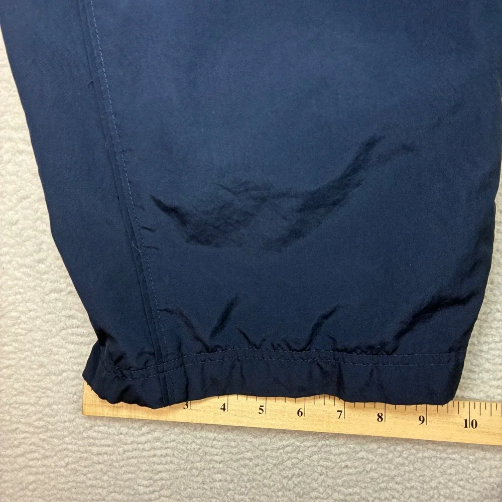 Y2K Nike Baggy Track Pants Men L Blue Ankle Zip Drawstring Windbreaker Loose